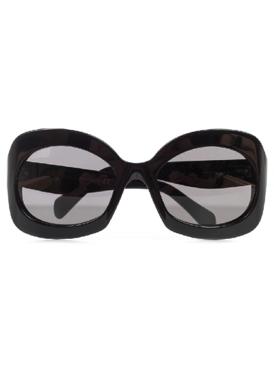 Shop Celine Round Tortoise Shell Acetate Sunglasses In Black