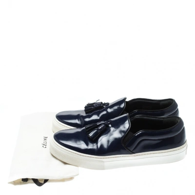 Pre-owned Celine Blue Patent Leather Trainers
