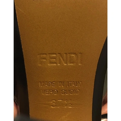 Pre-owned Fendi Patent Leather Sandals In Black