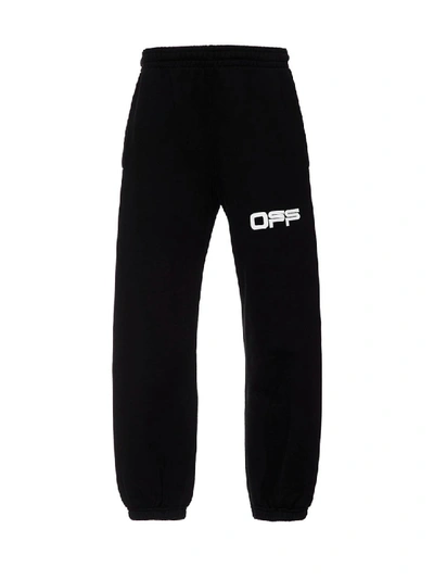 Shop Off-white Airport Tape Logo Sweatpants In Black