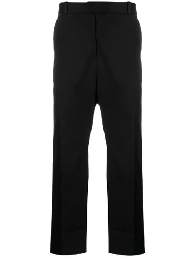 Shop Oamc Cropped Straight-leg Pants Black