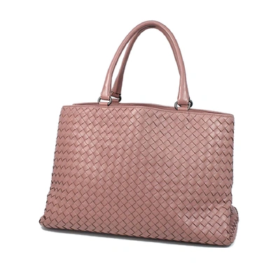 Pre-owned Bottega Veneta Intrecciato Leather Tote In Pink