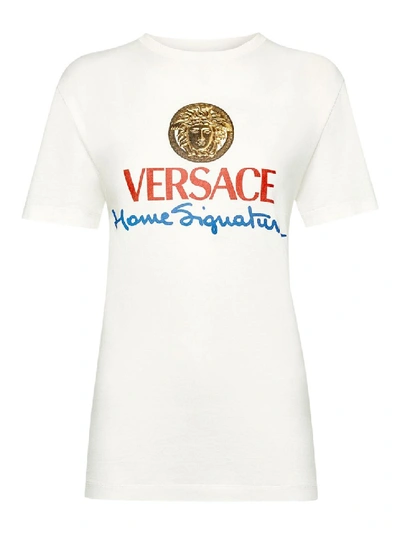 Shop Versace White House Logo Crewneck Tee