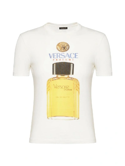 Shop Versace Cologne Bottle T-shirt In White