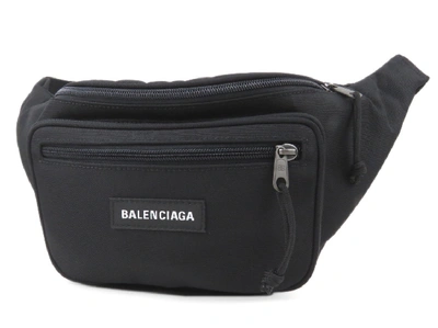 Pre-owned Balenciaga Explorer Nylon Belt Bag In Black