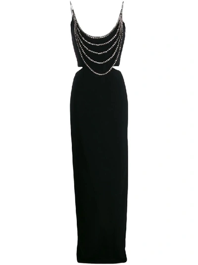 Shop Stella Mccartney Black Crystal Embellished Gown