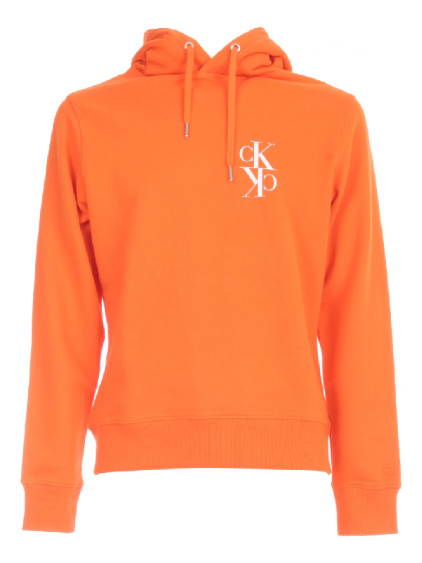orange calvin klein hoodie