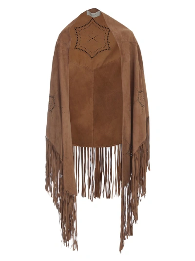 Shop Golden Goose Penelope Cape In Brown