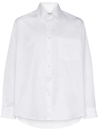 Shop Marine Serre Tonal Logo Print Shirt In White