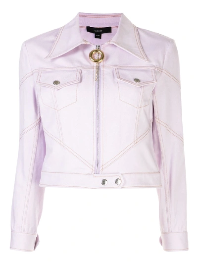 Shop Ellery Lilac Zipped Fitted Jacket In Purple