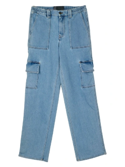 Shop Garcons Infideles Oversized Baggy Cargo Denim Pants In Blue