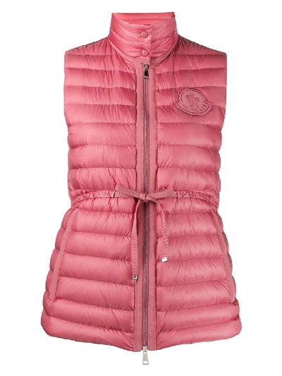 Shop Moncler Pink Azur Gilet Vest