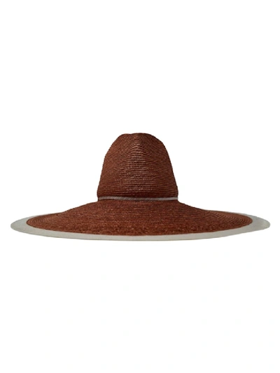 Shop Gigi Burris Millinery Alberta Terracotta Straw Hat In Brown