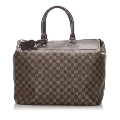 Pre-owned Louis Vuitton Damier Ebene Greenwich Pm In Brown