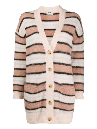 Shop Acne Studios Salmon Pink Alpaca Wool Cardigan In Neutrals