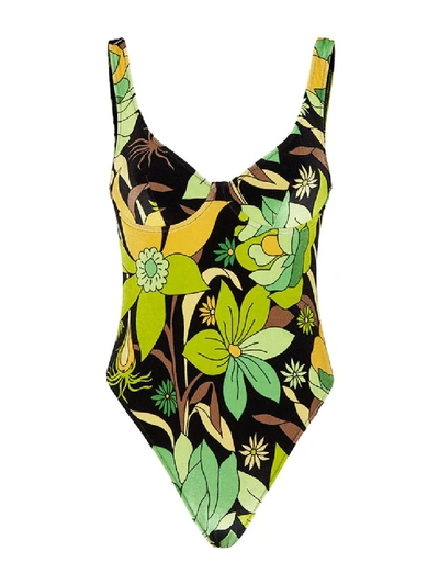 Shop Fendi Dream Garden Swimsuit In Multicolor