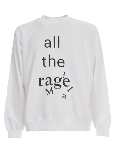 Shop Maison Margiela Sweatshirt Over Cotton W/written In White