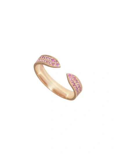Shop Ralph Masri Rose Gold Pink Sapphire Pavz Ring In Not Applicable