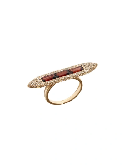 Shop Ralph Masri Rose Gold Long Hexagon Ring In Not Applicable
