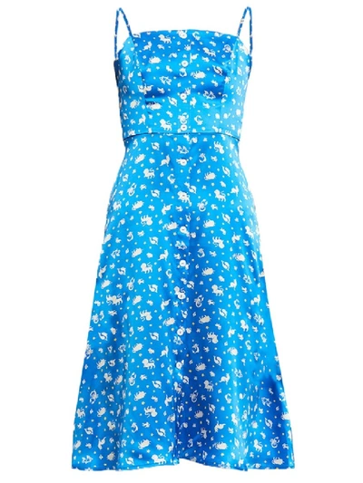 Shop Hvn Atlanta Button Front Dress, Turquoise Zodiac In Blue