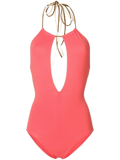 Shop Eres Halter Neck Swimsuit In Pink
