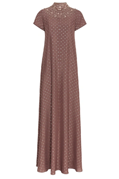 Shop Amal Al Raisi Long A-line Dress In Brown