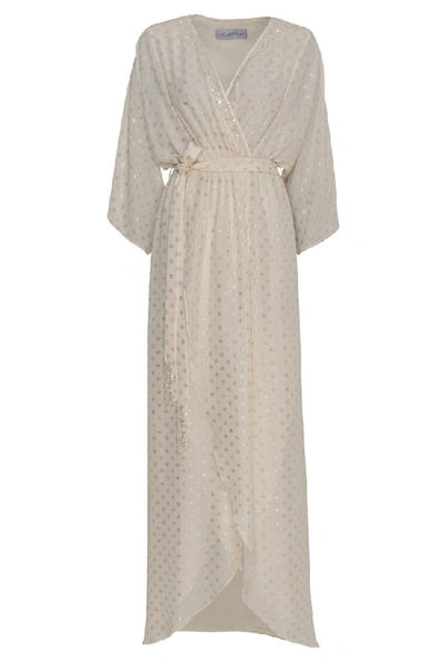 Shop Amal Al Raisi Wrap Style Dress In Neutrals