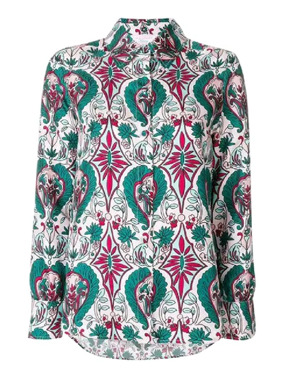 Shop La Doublej Silk Rosa Boy Blouse In Multicolor