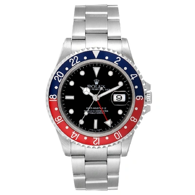 Shop Rolex Gmt Master Ii Pepsi Coke Black 3 Bezel Inserts Watch 16710 Box Papers In Not Applicable