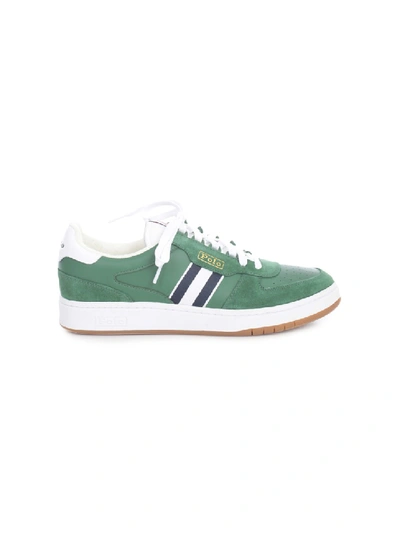Shop Polo Ralph Lauren Sneakers Polo Court W/side Bands In Green