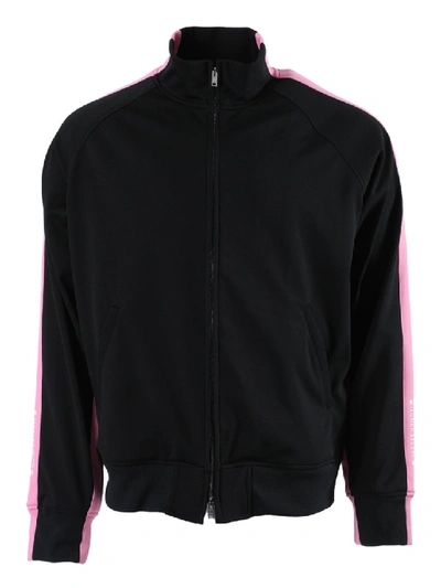 Shop Mastermind Japan Black And Pink Striped Track Jacket