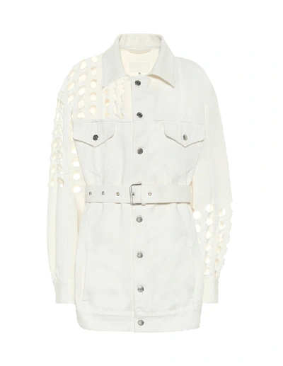 Shop Maison Margiela White Denim Cut Out Jacket