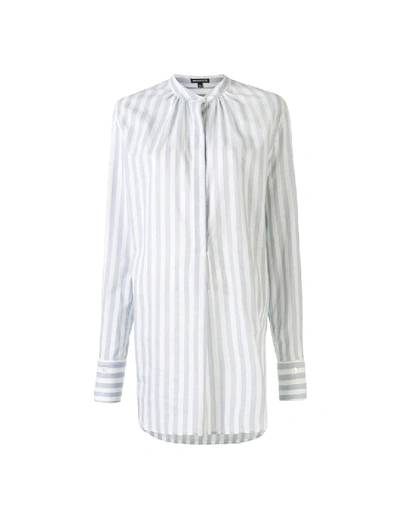 Shop Ann Demeulemeester White Striped Cotton Shirt