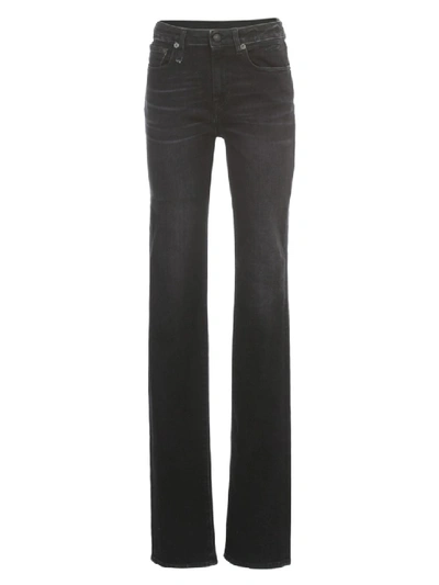 Shop R13 Alison Slim Jeans W/zip On Back In Black