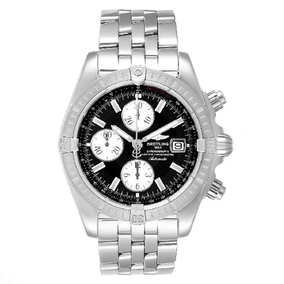 Shop Breitling Chronomat Evolution Steel Black Dial Steel Mens Watch A13356 In Not Applicable