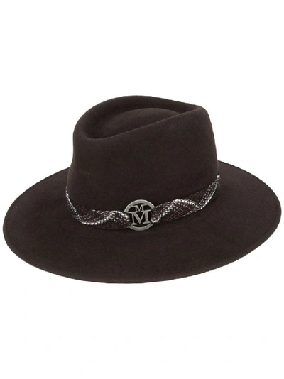 Shop Maison Michel Pierre Fedora Hat In Black