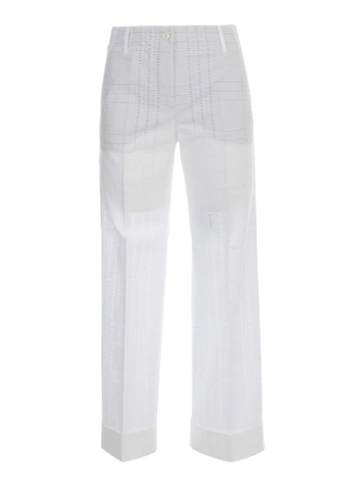 Shop Alberto Biani Charlie Pants Textured Fabric In White