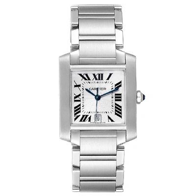 Shop Cartier Tank Francaise Silver Dial Automatic Steel Mens Watch W51002q3 In Not Applicable