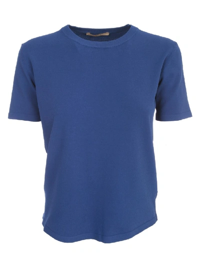 Shop Nuur Viscose Tshirt S/s Crew Neck In Blue