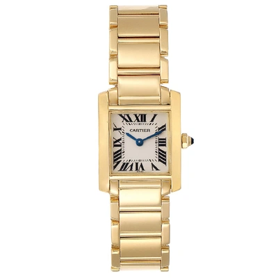 Shop Cartier Tank Francaise Yellow Gold Quartz Ladies Watch W50002n2 In Not Applicable