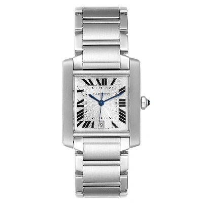 Shop Cartier Tank Francaise Silver Dial Automatic Steel Mens Watch W51002q3 In Not Applicable