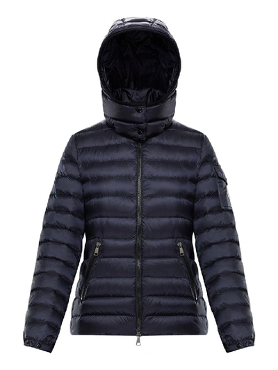 Shop Moncler Navy Blue Puffer Jacket