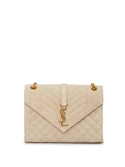 Shop Saint Laurent Shoulder Bag 'envelope' Beige In Neutrals