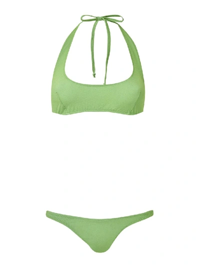 Shop Lisa Marie Fernandez Green Amber Bikini