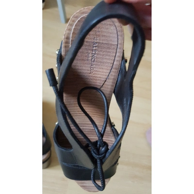 Pre-owned Balenciaga Lace Black Leather Sandals