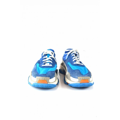 Pre-owned Balenciaga Triple S Cloth Trainers In Blue