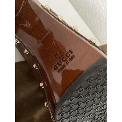 Pre-owned Gucci Leather Sandals In Brown