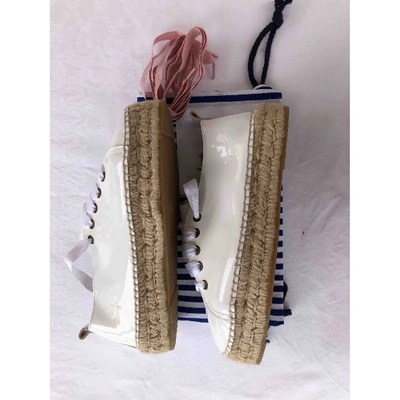 MANEBI Pre-owned Patent Leather Espadrilles In White