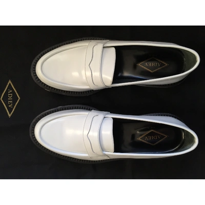 Pre-owned Adieu White Leather Flats