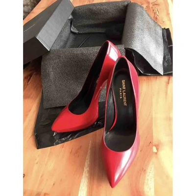 Pre-owned Saint Laurent Janis Leather Heels In Red